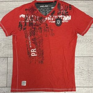 Y2K Red Graphic Men's Shirt